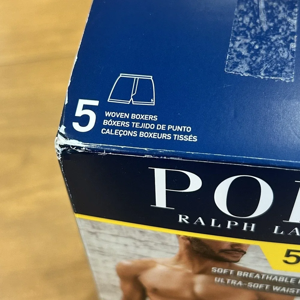 Polo Ralph Lauren Boxers Mens 2XL Blue Striped Woven Classic Fit Cotton 5 Pack